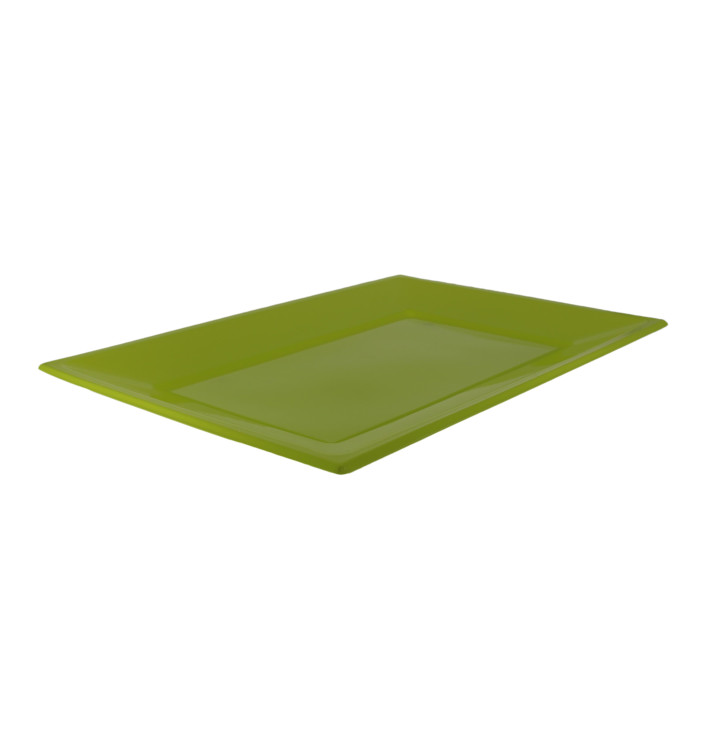 Bandeja Plastico Rectangular Pistache 330x225mm (3 Uds)