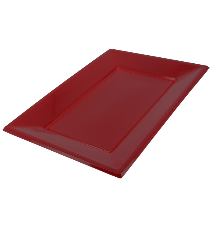 Bandeja Plastico Rectangular Bordeaux 330x225mm (750 Uds) Bandeja Plastico Rectangular Bordeaux 330x225mm (750 Uds)