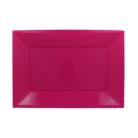 Bandeja Plastico Rectangular Fúcsia 330x225mm (25 Uds)
