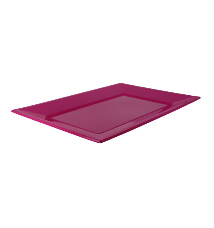Bandeja Plastico Rectangular Fúcsia 330x225mm (750 Uds) Bandeja Plastico Rectangular Fúcsia 330x225mm (750 Uds)