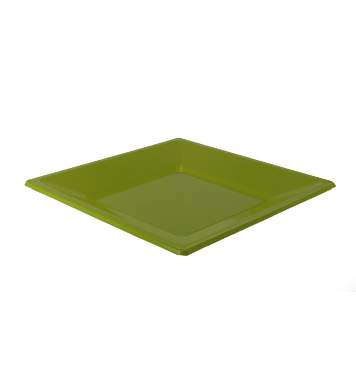 Prato Raso Quadrado Plástico Pistache 170 mm (750 Uds) Prato Raso Quadrado Plástico Pistache 170 mm (750 Uds)