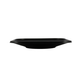 Prato Plastico PP "X-Table" Quadrado Preto 180mm (8 Unidades)