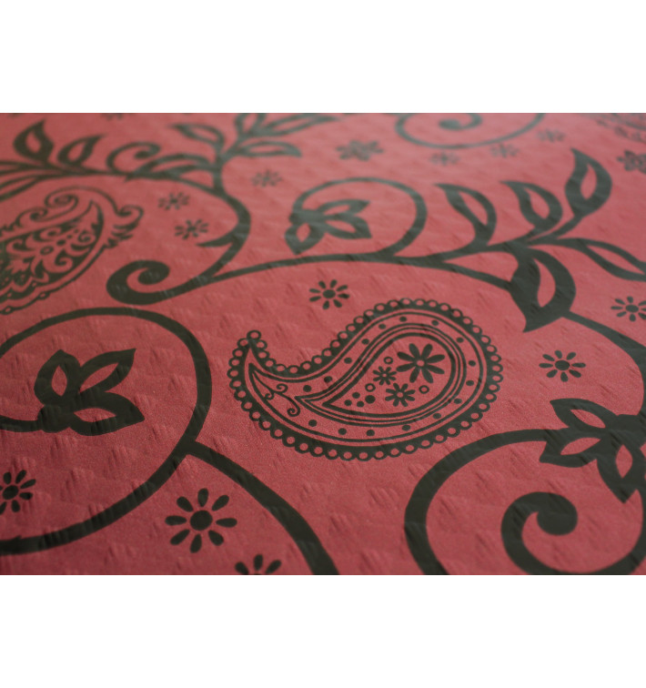 Toalha Papel Cortado Mesa Bordeaux 1x1m "Cachemir" 37g (400 Uds)
