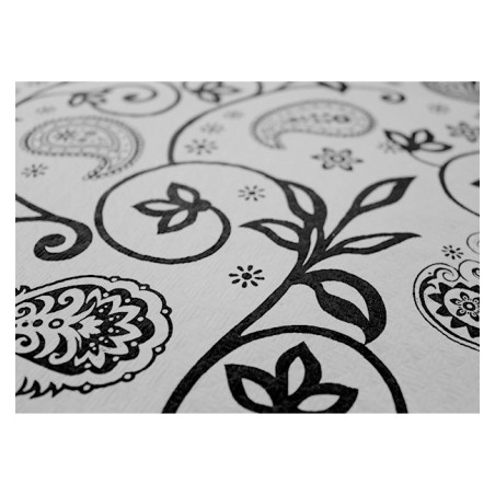 Toalha Papel Cortado Mesa 1x1m "Cachemir Preto" 37g (400 Uds)