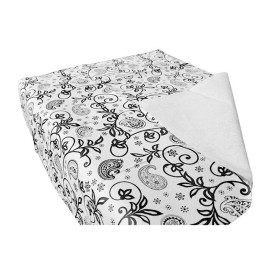 Toalha Papel Cortado Mesa 1x1m "Cachemir Preto" 37g (400 Uds)