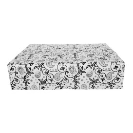 Toalha Papel Cortado Mesa 1x1m "Cachemir Preto" 37g (400 Uds)