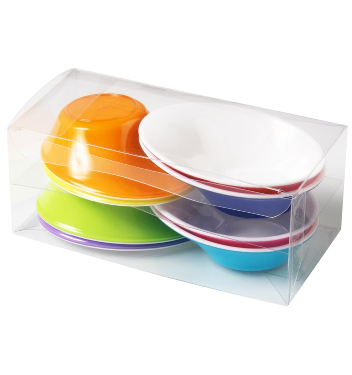 Tigela Plastico "Sodo" em branco e multicolorido 50 ml (8 Uds) Tigela Plastico "Sodo" em branco e multicolorido 50 ml (8 Uds)