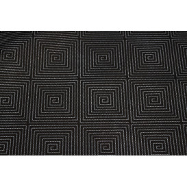 Toalha em Rolo Não Tecido Preta desenho "Espiral" 1,2x50m 50g (1 Ud)