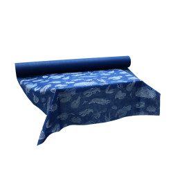 Toalha em Rolo Não Tecido Azul desenho "Marisco" 1,2x50m 50g (6 Uds)