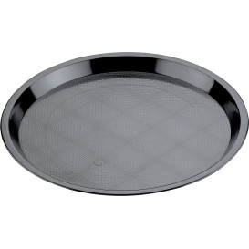 Bandeja Plastico Tray Preto Ø32cm (5 Unidades)