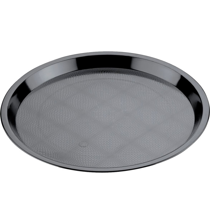 Bandeja Plastico Tray Preto Ø32cm (5 Unidades)