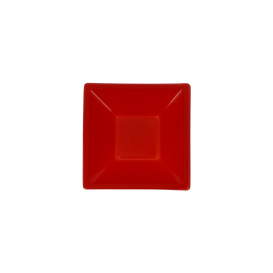 Tigela de Plastico PS Quadrada Vermelho 12x12cm (25 Uds)