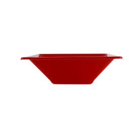 Tigela de Plastico PS Quadrada Vermelho 12x12cm (25 Uds)