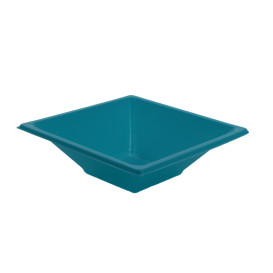 Tigela de Plastico PS Quadrada Turquesa 12x12cm (25 Uds)