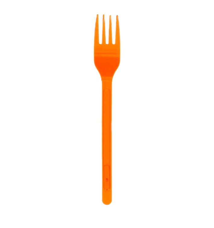 Garfo de Plastico Grande Laranja PS 175mm (20 Uds) Garfo de Plastico Grande Laranja PS 175mm (20 Uds)