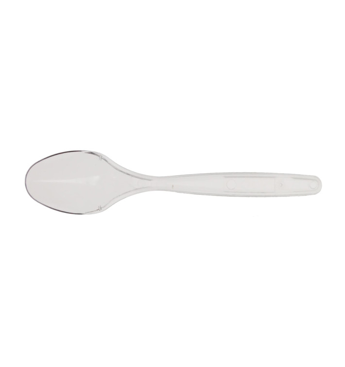 Colher de Plastico PS Transparente 120mm (1200 Uds) Colher de Plastico PS Transparente 120mm (1200 Uds)