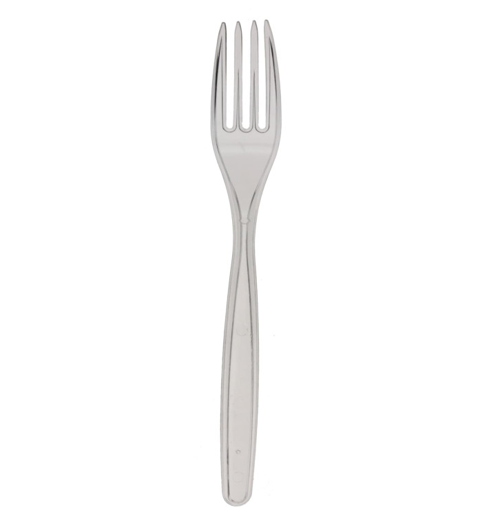 Garfo de Plastico Grande PS Transparente 175mm (600 Uds) Garfo de Plastico Grande PS Transparente 175mm (600 Uds)