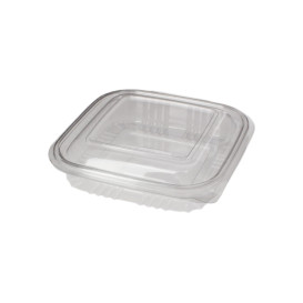 Embalagem Plastico Quadrado Tampa Bisagra PET 250ml (900 Uds)