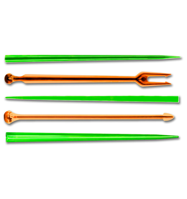 Pick de Plastico Snack Stick Multicolorido 90 mm (1650 Unidades)