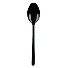 Colher Degustação Mini Spoon Preto 100 mm (50 Uds)