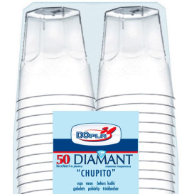 Copo Plastico Shot "Diamant" PS Transp. Cristal 50ml (600 Uds)