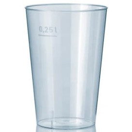 Copo Plastico Cristal Transparente PS 250ml (50 Uds)