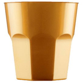 Copo Plastico Ouro PS  Ø73mm 220ml (50 Uds)