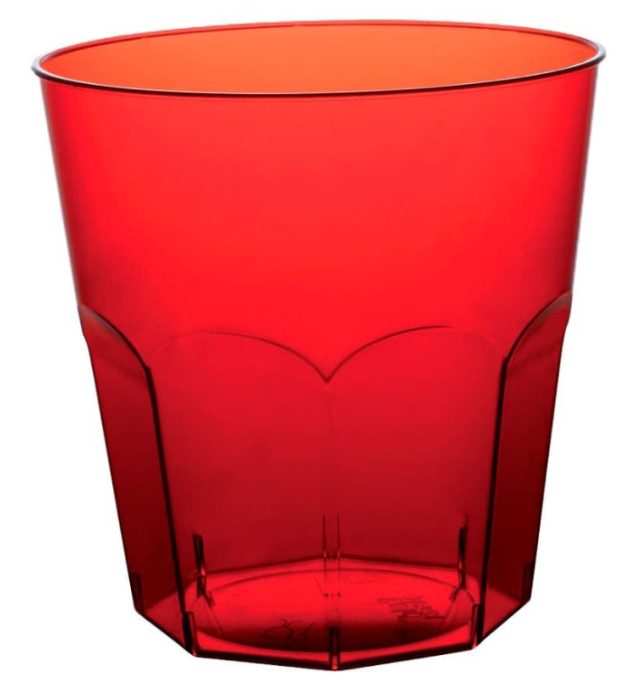 Copo Plastico Vermelho Transp. PS Ø73mm 220ml (50 Uds) Copo Plastico Vermelho Transp. PS Ø73mm 220ml (50 Uds)