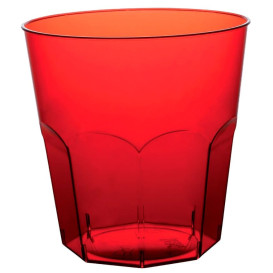 Copo Plastico Vermelho Transp. PS Ø73mm 220ml (1000 Uds)