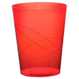 Copo Plastico Moon Cristal Vermelho Transp. PS 350ml (20 Uds)