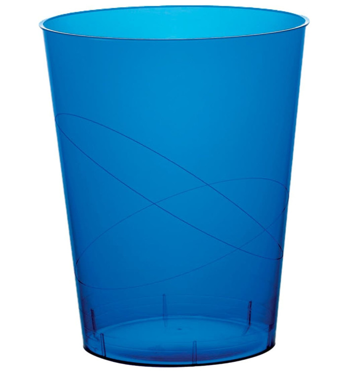 Copo Plastico Moon Cristal Azul Transp. PS 350ml (400 Uds)