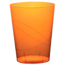 Copo Plastico Moon Cristal Laranja Transp. PS 350ml (20 Uds)