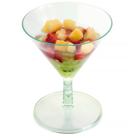 Copo MARTINI o COCKTAIL de Plástico Verde Transp. 65ml (12 Uds)