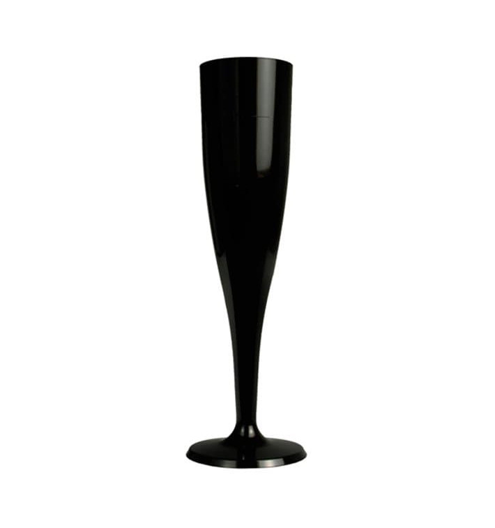 Copo Flute Plastico Preto 115ml 1P (6 Unidades) Copo Flute Plastico Preto 115ml 1P (6 Unidades)