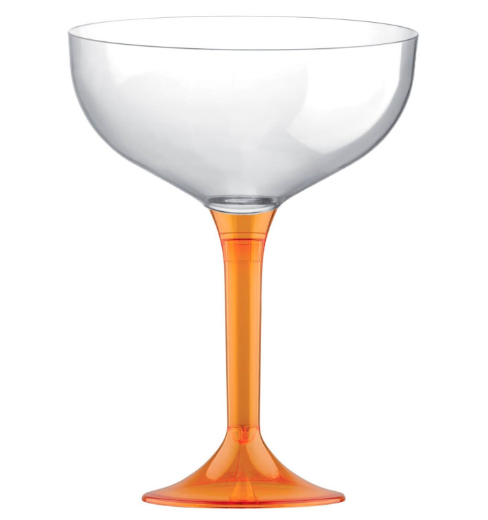 Copo PS Flute Champanhe Laranja Transp. 200ml 2P (20 Uds) Copo PS Flute Champanhe Laranja Transp. 200ml 2P (20 Uds)