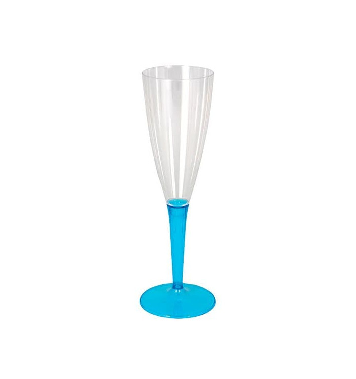 Copo PS Flute Champanhe Pé Turquesa 100ml (36 Uds) Copo PS Flute Champanhe Pé Turquesa 100ml (36 Uds)