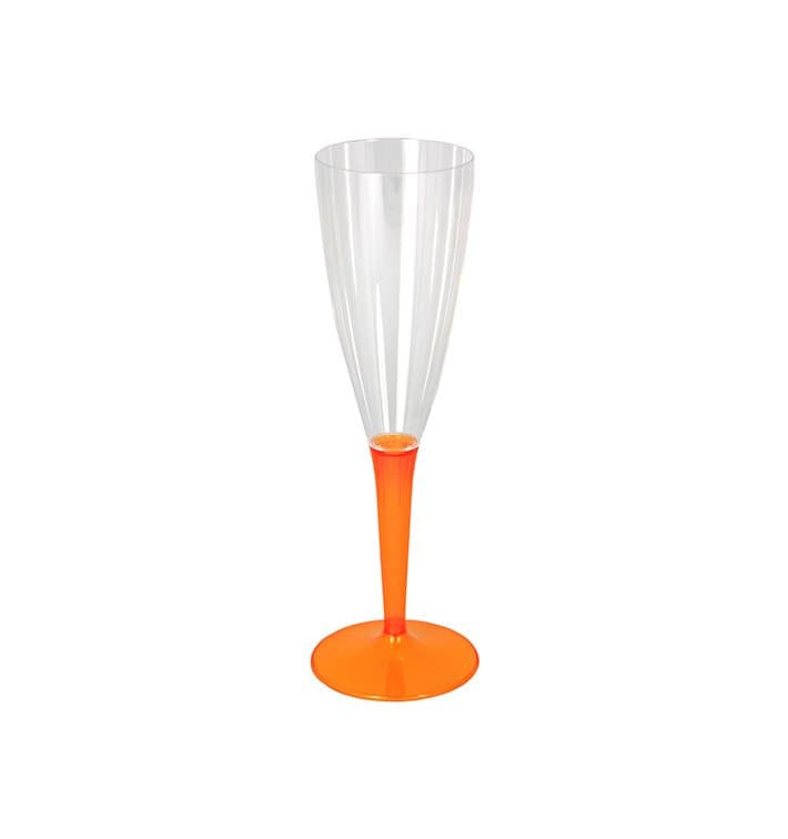 Copo PS Flute Champanhe Pé Laranja 100ml (6 Uds)