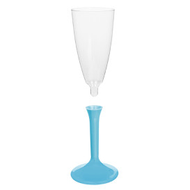 Copo PS Flute Champanhe Turquesa 120ml 2P v(20 Uds)