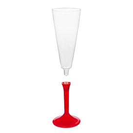 Copo PS Flute Champanhe Red Transp. 160ml 2P (20 Uds)
