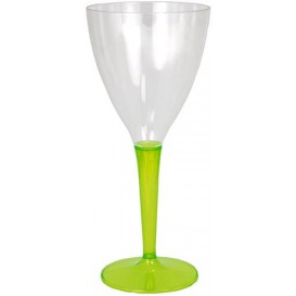 Copo Plastico Vinho Pé Verde 130 ml (6 Uds)