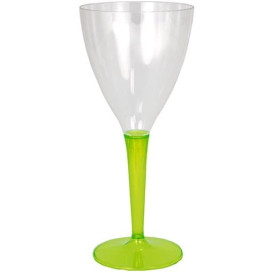 Copo Plastico Vinho Pé Verde 130 ml (6 Uds)