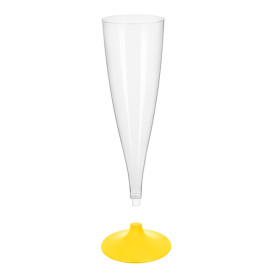 Copo PS Flute Champanhe Amarelo 140ml 2P (20 Uds)