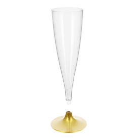 Copo PS Flute Champanhe Ouro 140ml 2P (20 Uds)