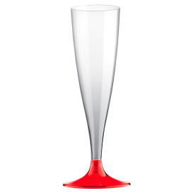 Copo PS Flute Champanhe Red Transp. 140ml 2P (20 Uds)
