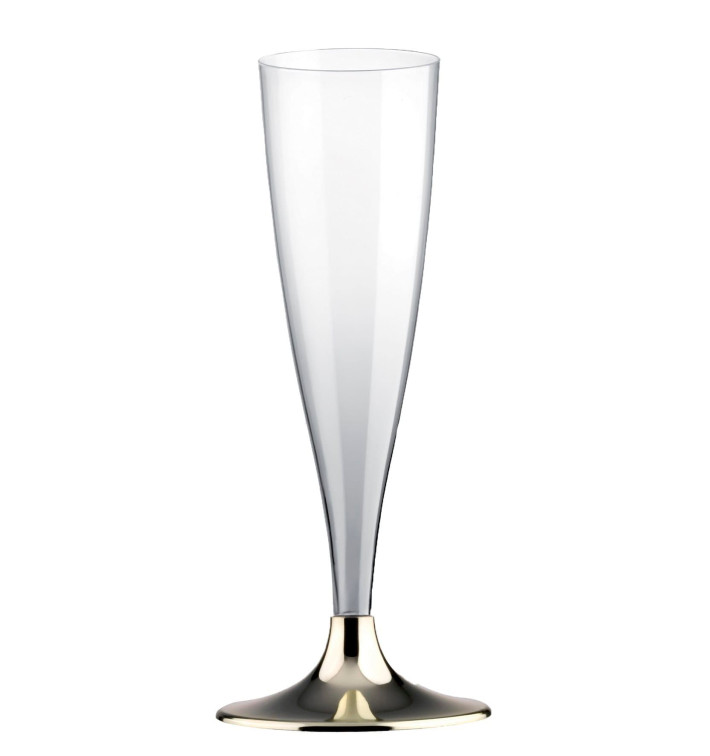 Copo PS Flute Champanhe Ouro Cromo 140ml 2P (20 Uds) Copo PS Flute Champanhe Ouro Cromo 140ml 2P (20 Uds)
