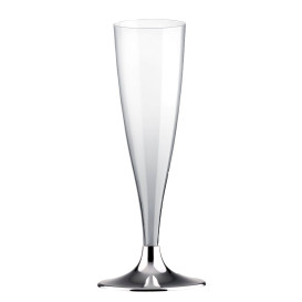 Copo PS Flute Champanhe Prata Cromo 140ml 2P (400 Uds)