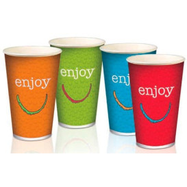 Copo Cartão Bebidas Frias 12 Oz/360ml "Enjoy" Ø8,0cm (2.000 Uds)