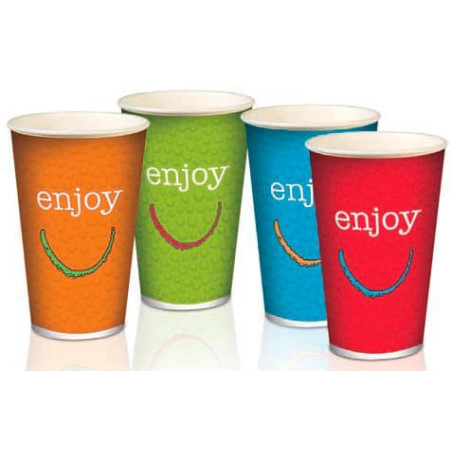 Copo Cartão Bebidas Frias 12 Oz/360ml "Enjoy" Ø8,0cm (100 Uds)