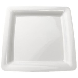 Prato Rigido Quadrado Branco 18x18cm (200 Uds)