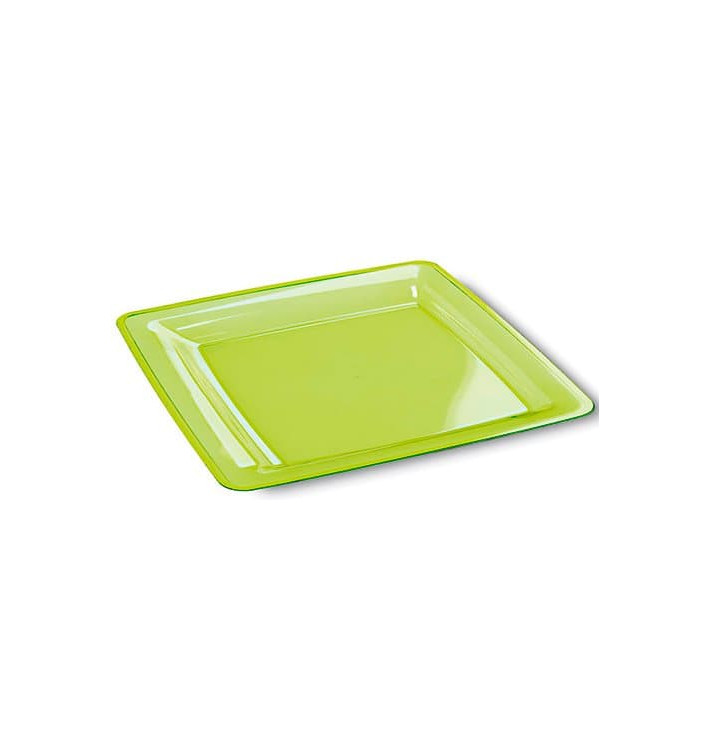 Prato Plástico Rigido Quadrado Verde 22,5x22,5cm (6 Uds) Prato Plástico Rigido Quadrado Verde 22,5x22,5cm (6 Uds)